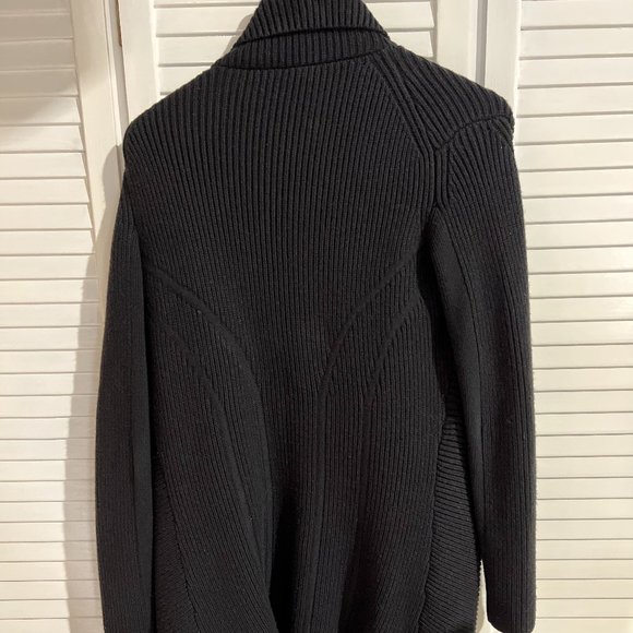 Kookai Size 2 ( AUS 12)  Black Thick Wool Blend Cardigan Waterfall Open Style - Picture 7 of 10